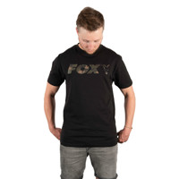 Fox Black/Camo Chest Print T-Shirt Large